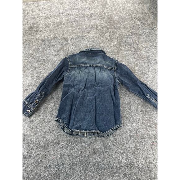 Carters Boys Blue Denim Long Sleeve Button Down Shirt Size 3T Toddler - Picture 4 of 4